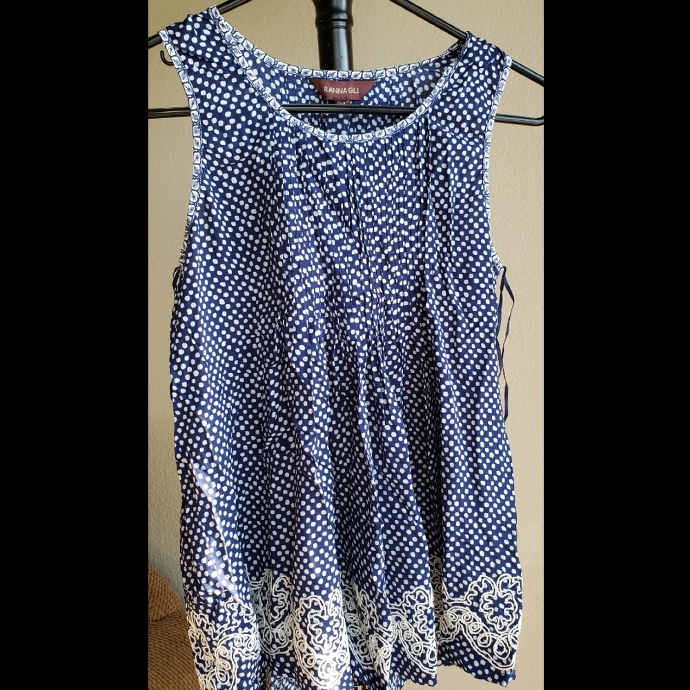 Anthropologie Ranna Gill Polkadot Swing Tanktop